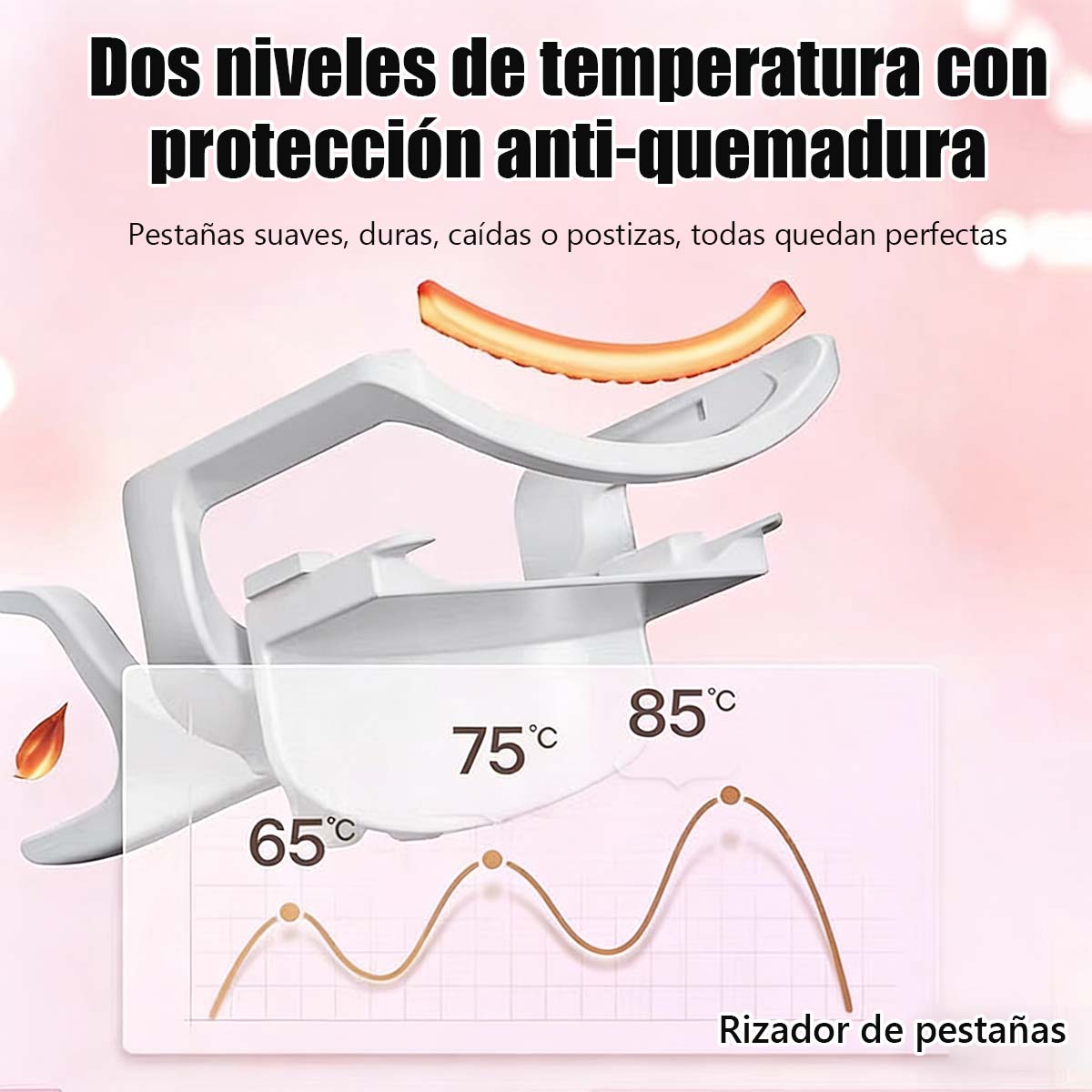 Rizador de pestañas eléctrico con calefacción - Dispositivo eléctrico para rizar las pestañas, carga USB, fijación duradera, portátil y fácil de usar para un rizado perfecto.