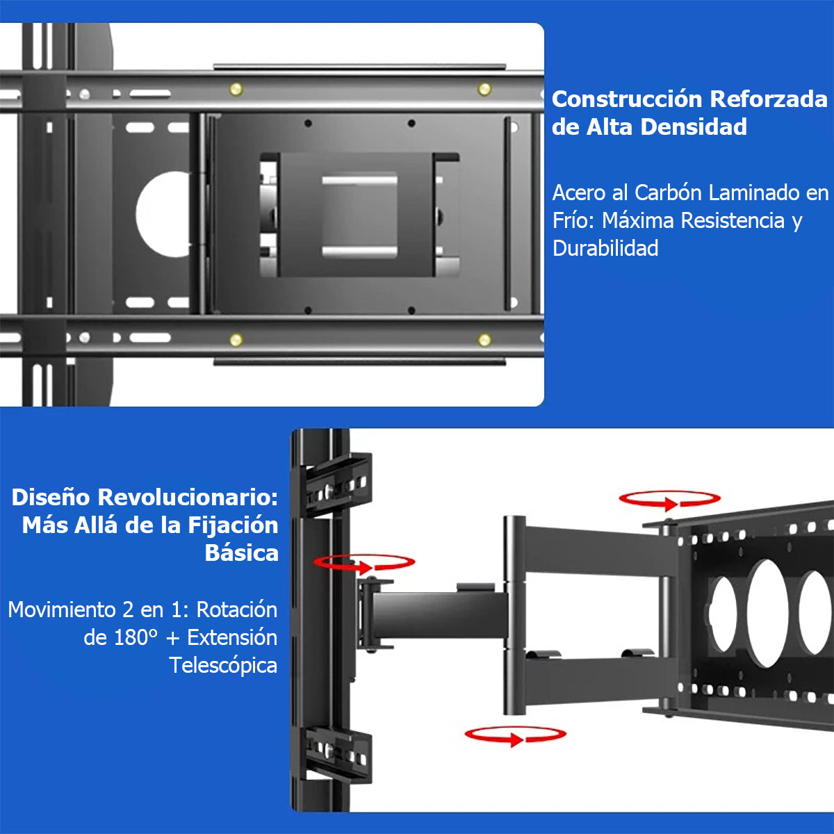 Soporte de pantalla giratorio y extensible universal para televisores de 26 a 55 pulgadas, soporte de montaje para pantalla LCD con función de oscilación.