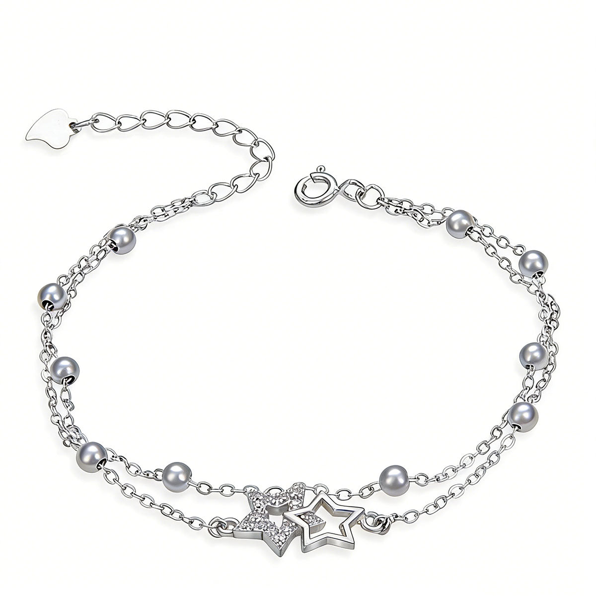 Pulsera doble de historia estelar para mujer, estilo coreano, lujo ligero y delicado, diseño exclusivo de estilo "ins", nueva colección con piedras incrustadas.