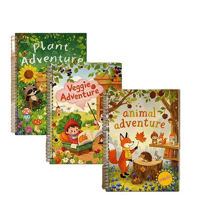 Nuevo cuaderno con ranuras en inglés para niños, cuaderno de dibujo preescolar, cuaderno de ejercicios divertido para colorear.