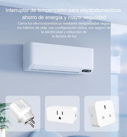 Enchufe inteligente WiFi con enchufe tipo europeo, 16A, con medición de consumo eléctrico, control remoto por voz con Alexa y desde el teléfono móvil.