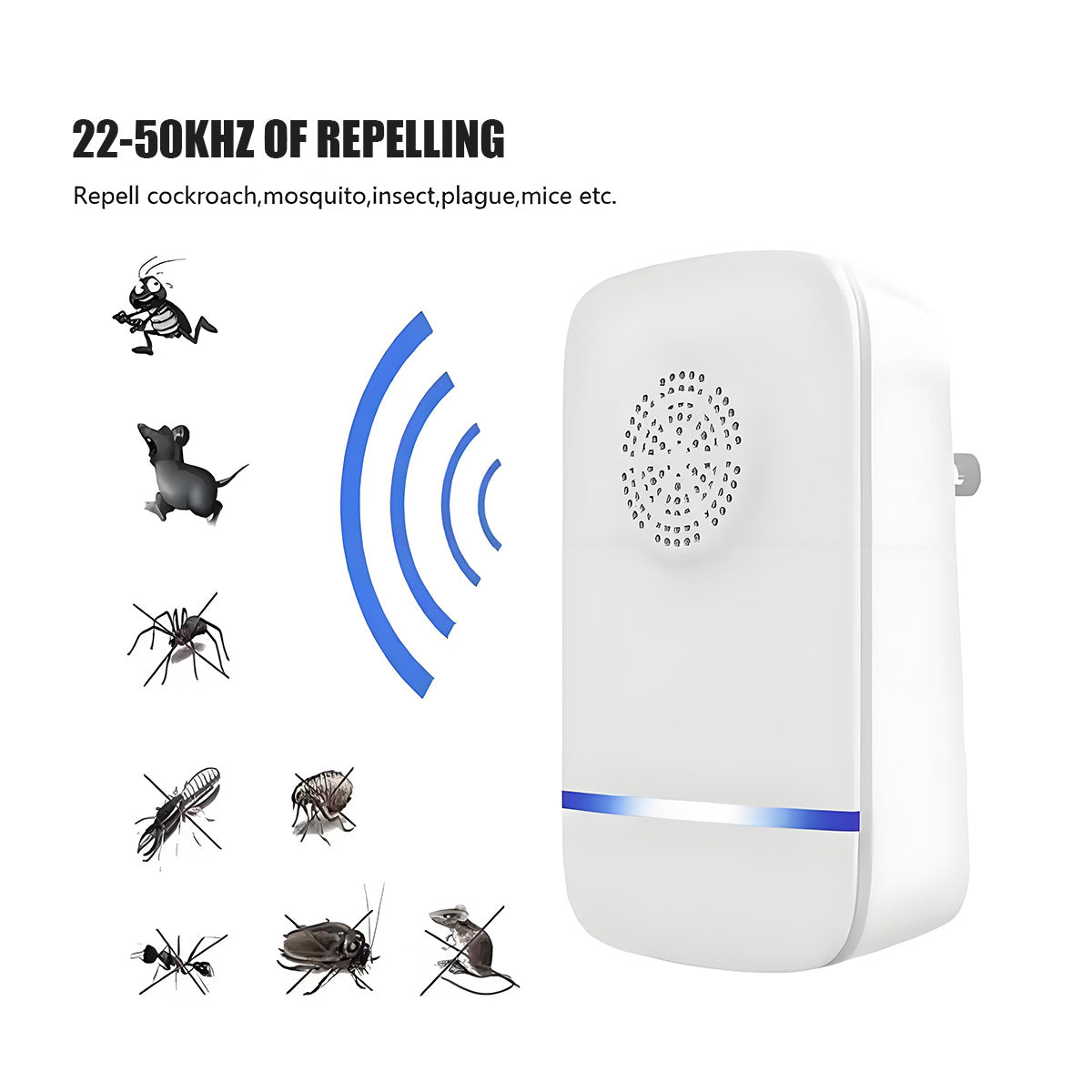 “Repelente de mosquitos ultrasónico, repelente de roedores, repelente de insectos, dispositivo electrónico inteligente para el hogar, mata mosquitos, trampa para roedores, repelente de cucarachas y eliminador de ácaros.”