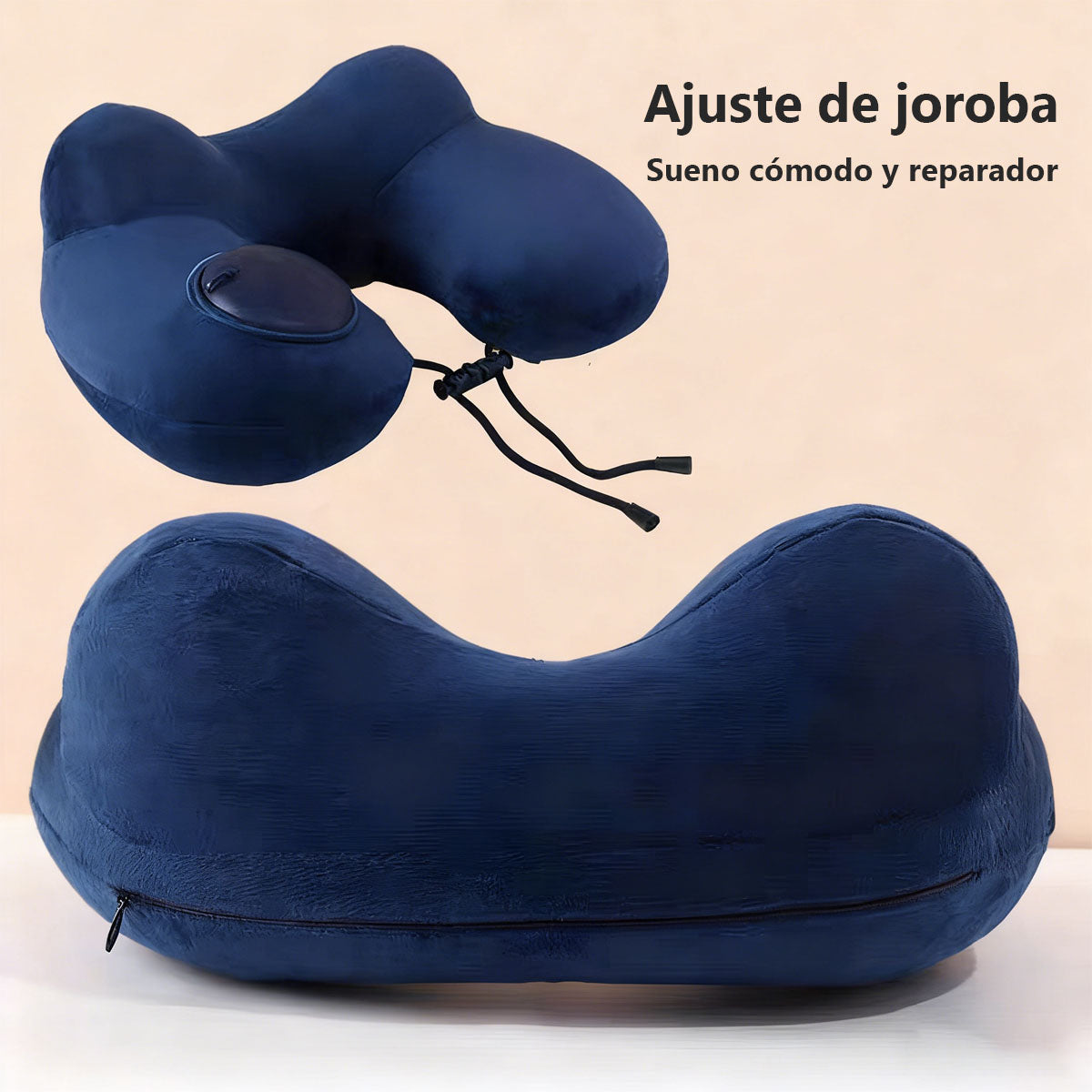 Almohada inflable U de presión en el centro, de gran demanda, almohada de viaje inflable portátil, ideal para exteriores, negocios, uso doméstico o como reposacabezas en el automóvil.
