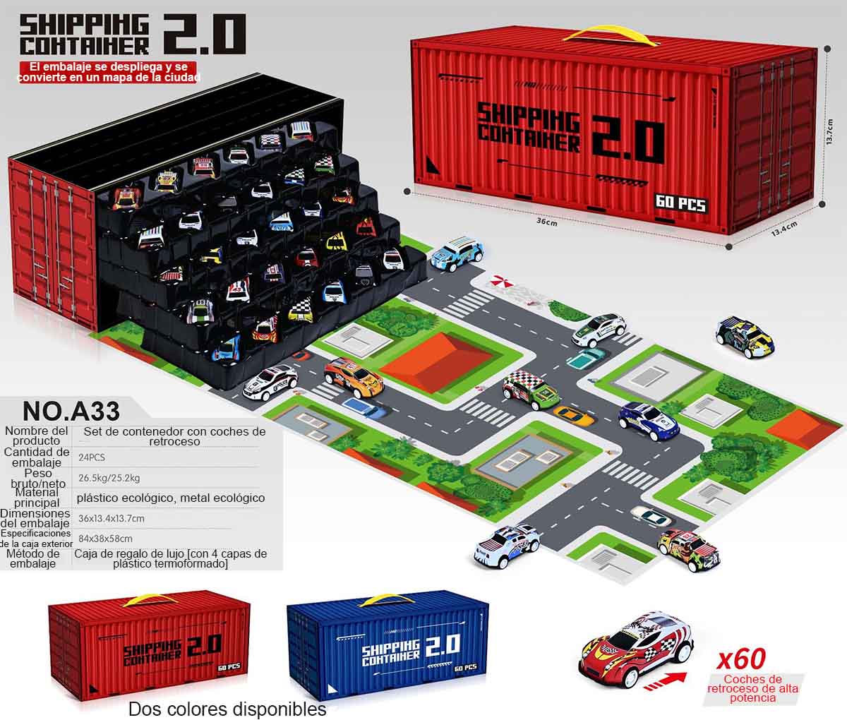 Colección de Coches de Hojalata Clásicos para Niños - Juguete Educativo con Parque de Estacionamiento y Camión Portacontenedores a Fricción