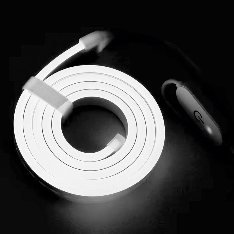 Tira de luz USB 5V de baja tensión, flexible, de neón, con tira de silicona impermeable, LED para espejo de maquillaje, cabecera de cama, fondo de televisión y luces ambientales.