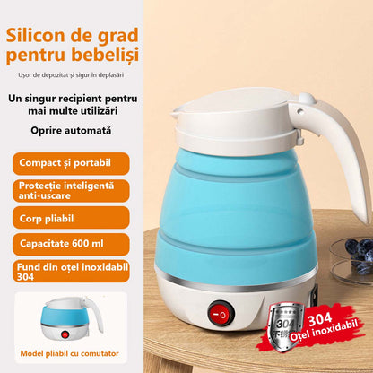 Călătorie portabilă pliabilă pentru apă fierbinte | Ceainic mic, pentru călătorii, acasă, mini-cană termoizolantă, fierbător de apă pentru dormitor.