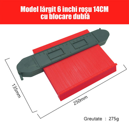 Șablon de contur cu scară de radian imperială – instrument multifuncțional pentru lemn, piatră și auto, copiază instant forme neregulate