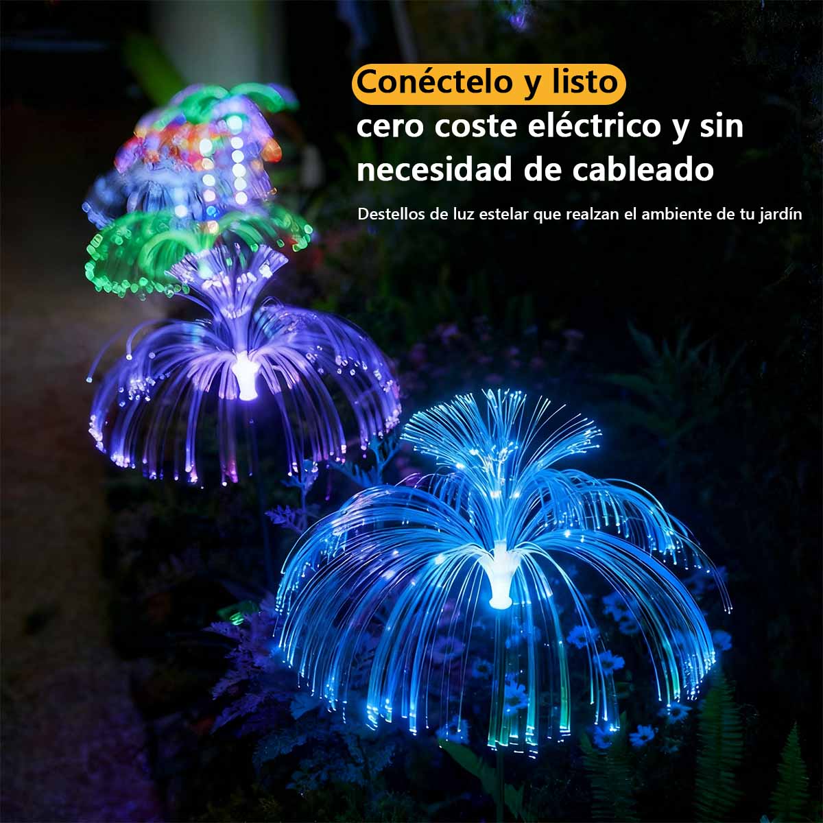 Linterna Solar de Medusa - Efecto Luz Fireworks para Decorar tu Jardín Mágico
