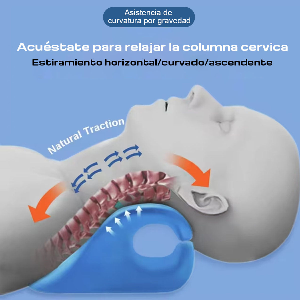 Almohada de masaje cervical en forma de C para uso doméstico, estiramiento por gravedad y presión de dedos, masajeador cervical para cuello y hombros.