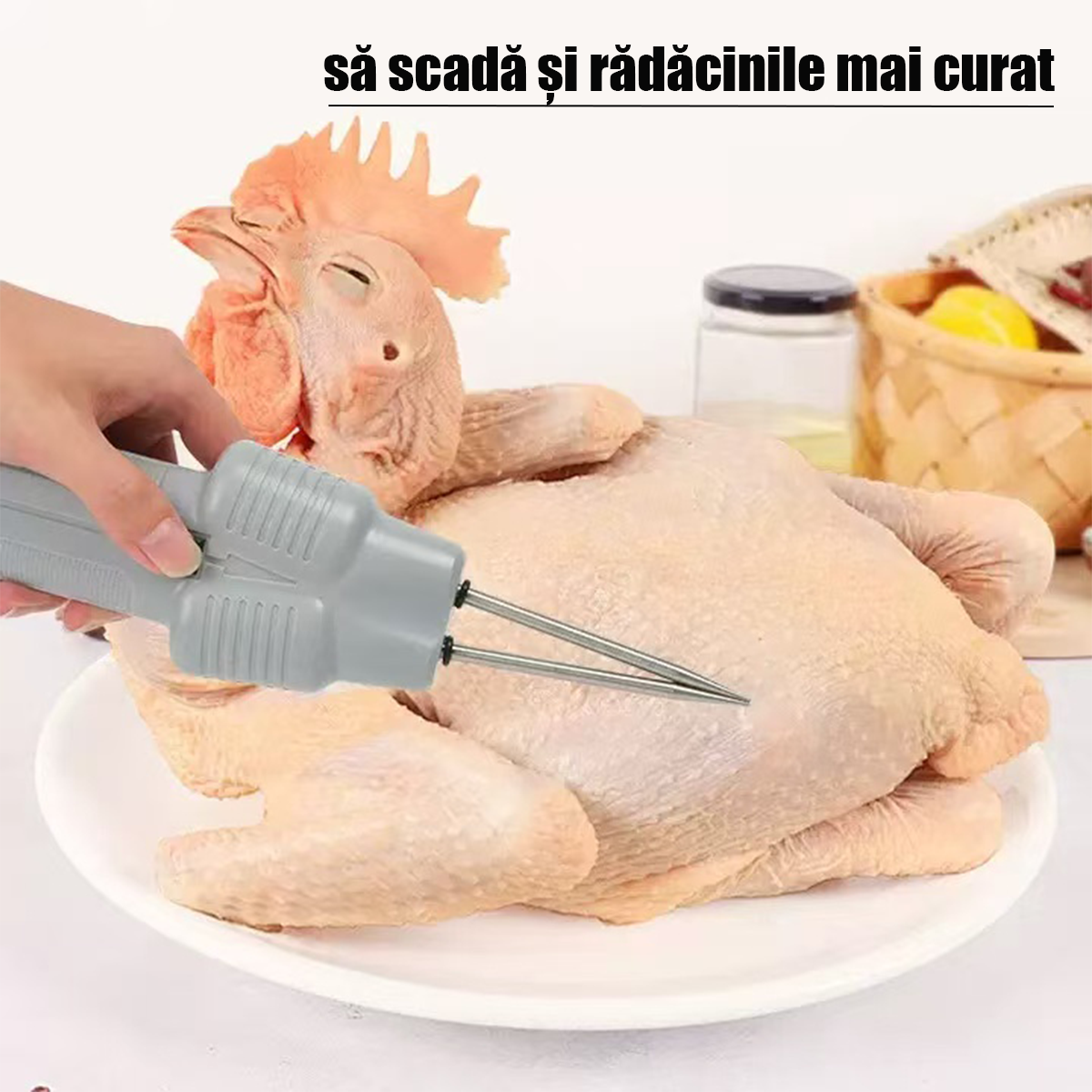 Dispozitiv electric portabil pentru smulgerea penelor de păsări