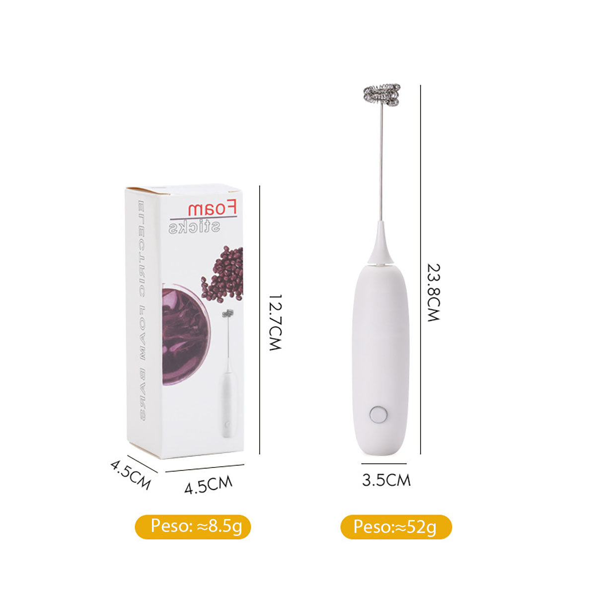 Espumador de leche eléctrico de mano, batidor para repostería y café, mezclador de leche, máquina para hacer espuma de leche.