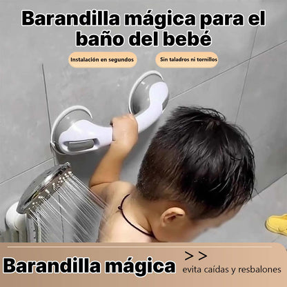 **Barra de apoyo para baño con ventosa | Pasamanos para ducha y aseo, uso doméstico**