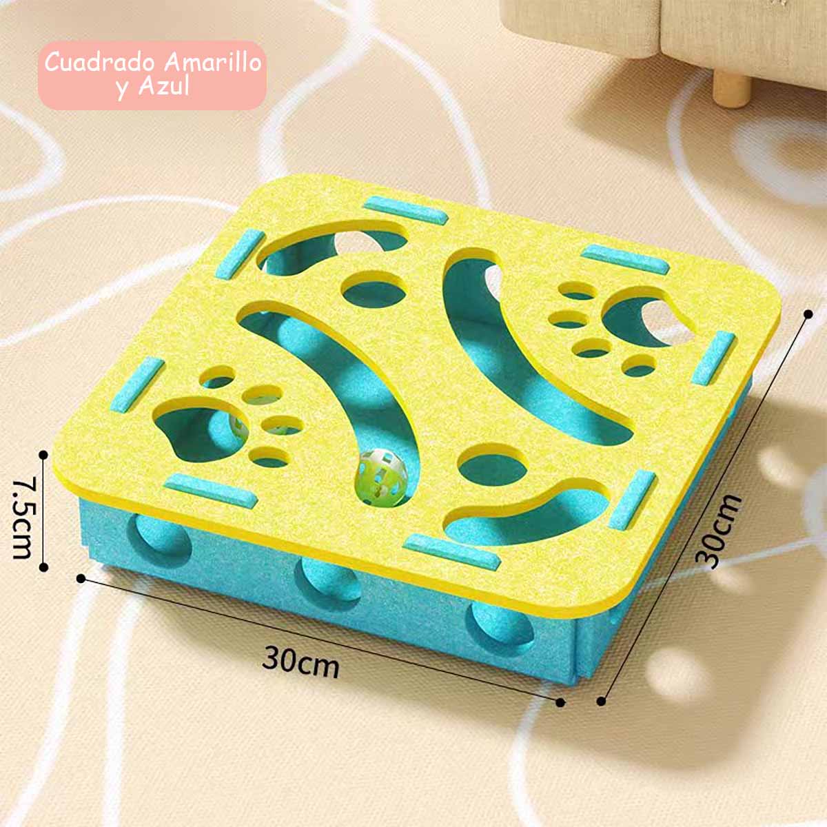 Juguete para gatos, juguete interactivo para entretenimiento, caja de fieltro con laberinto y agujeros para gatos, bola con cascabel para estimular la inteligencia de los gatos.