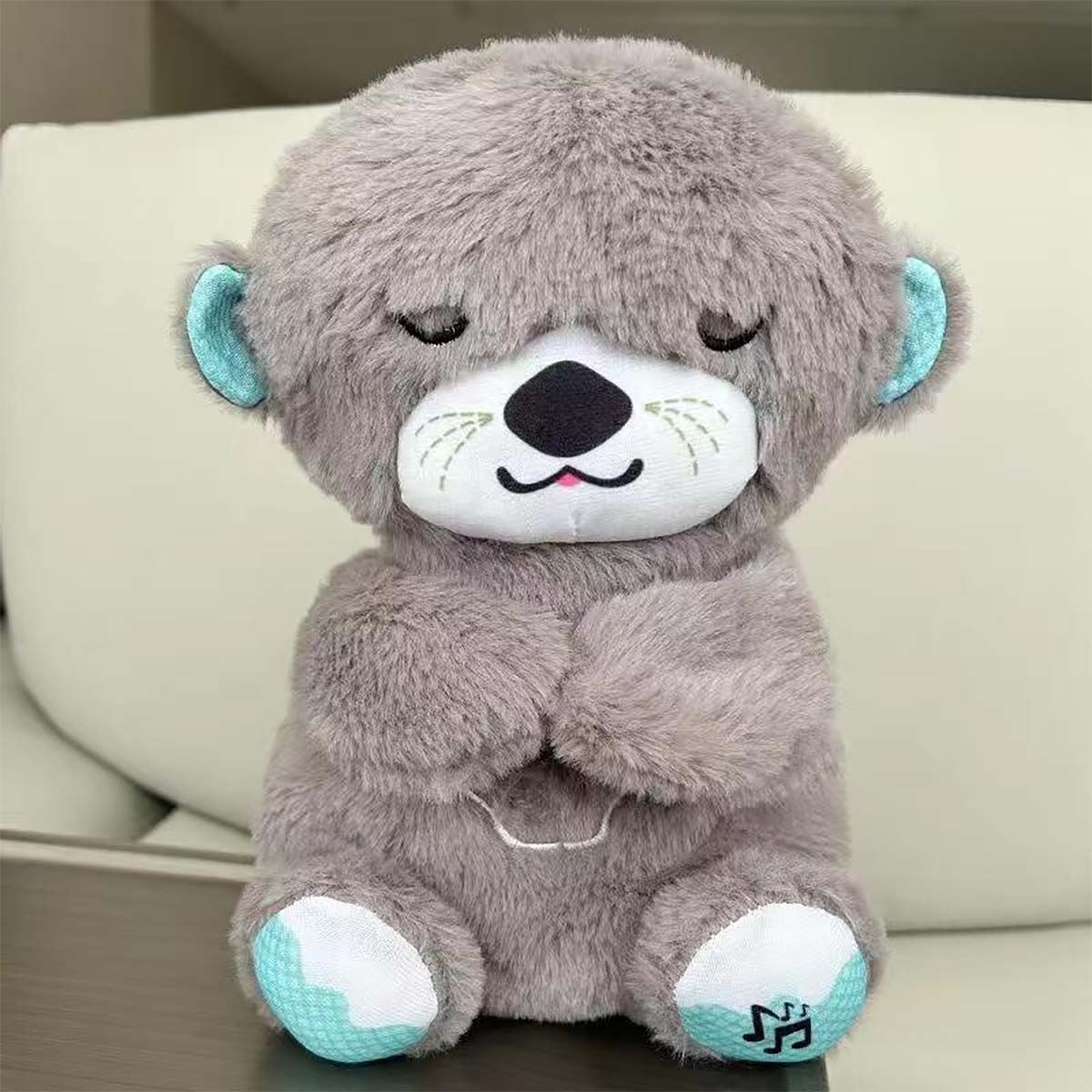 Nuevo peluche de nutria respiradora con música y luz, muñeco infantil de consuelo, juguete lindo para niñas, regalo de peluche.