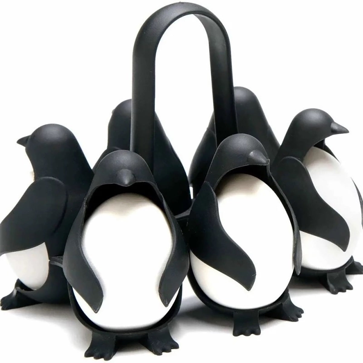 Soporte de cocina en forma de pingüino para cocer huevos; portahuevos para hervir y cocinar al vapor