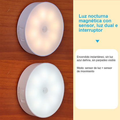 Luz de pared LED con sensor de movimiento, recargable por USB, mini lámpara de noche con interruptor para armario o vestidor, best-seller internacional, luz ambiental con sensor.