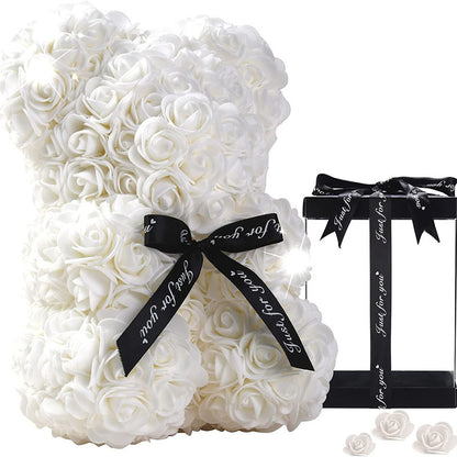 Oso de rosas de PE con espuma floral / Oso de flores de espuma / Caja de regalo de PVC para oso de flores