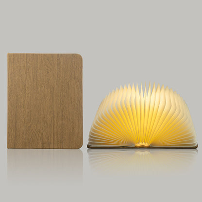 Lampă pliabilă în formă de carte din piele PU, cu 7 culori, lampă creativă pentru atmosferă în dormitor, cadou de zi de naștere, suvenir pentru sărbători și aniversări.