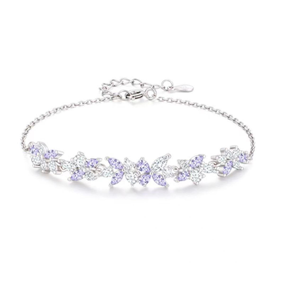 **Pulsera femenina con diseño de glicinia y sonrisa – Estilo moderno de lujo ligero, brazalete de moda, minimalista y con encanto, tendencia en redes**