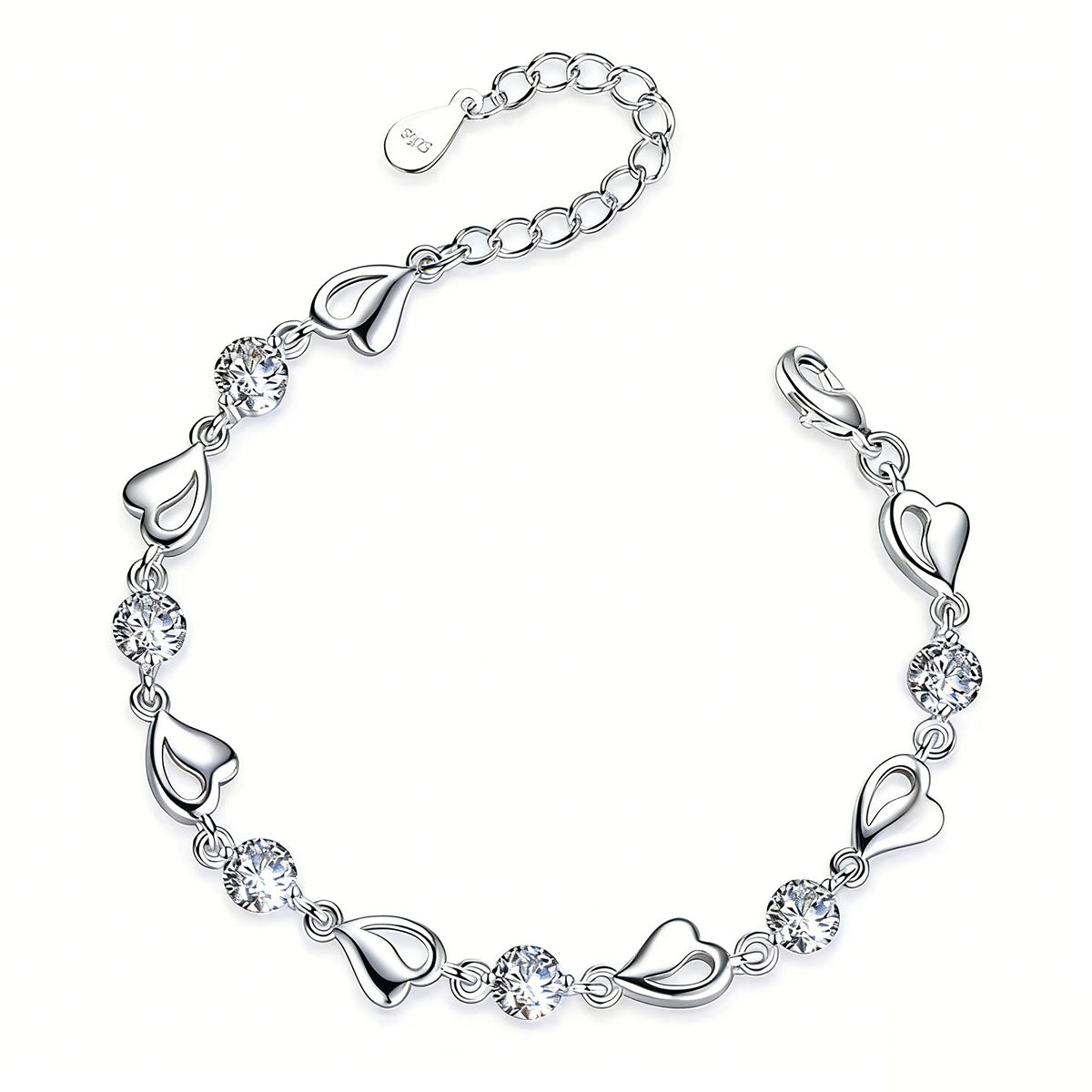 Nuevo set de diseño exclusivo "Corazón del Océano" | Collar con cristal azul en forma de corazón, pulsera de zirconia, joyería de amor para mujer.