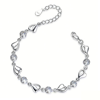 Nuevo set de diseño exclusivo "Corazón del Océano" | Collar con cristal azul en forma de corazón, pulsera de zirconia, joyería de amor para mujer.