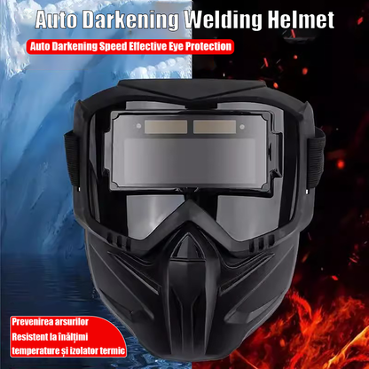 Máscara de soldador con ajuste automático de luz, protección completa contra luz intensa y radiación, diseño dividido, ventilada, aislante del calor y protectora para los ojos.
