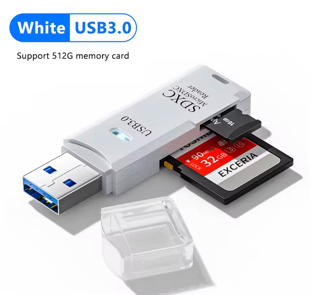 Lector de tarjetas 2 en 1 para TF/SD, lector USB de alta velocidad para cámaras.