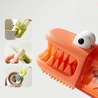 Nuevo cepillo 3 en 1 para tapa de vaso con forma de pétalo - Cepillo multifuncional para limpiar ranuras, biberones y bordes de tazas.