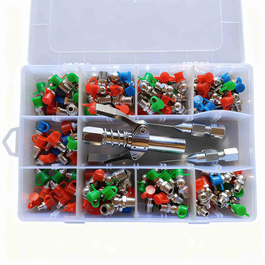 Sada mazacích trysek s dvojitou rukojetí