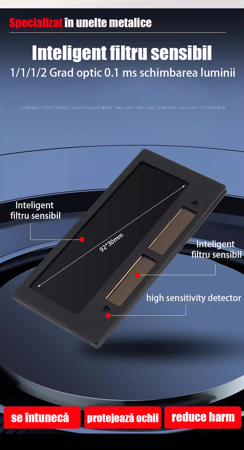 Máscara de soldador con ajuste automático de luz, protección completa contra luz intensa y radiación, diseño dividido, ventilada, aislante del calor y protectora para los ojos.

