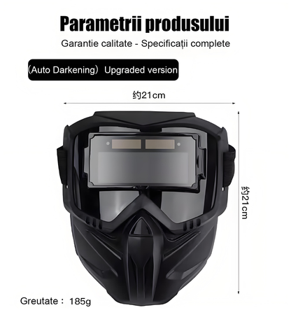 Máscara de soldador con ajuste automático de luz, protección completa contra luz intensa y radiación, diseño dividido, ventilada, aislante del calor y protectora para los ojos.
