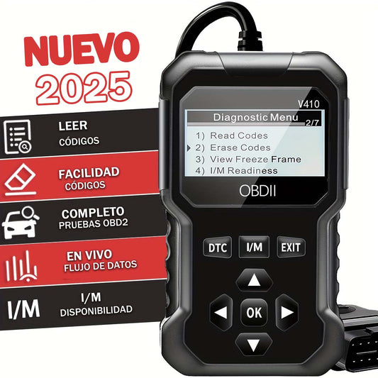 **Escáner de diagnóstico de fallos del motor OBD2 V410, lektor de codigos**